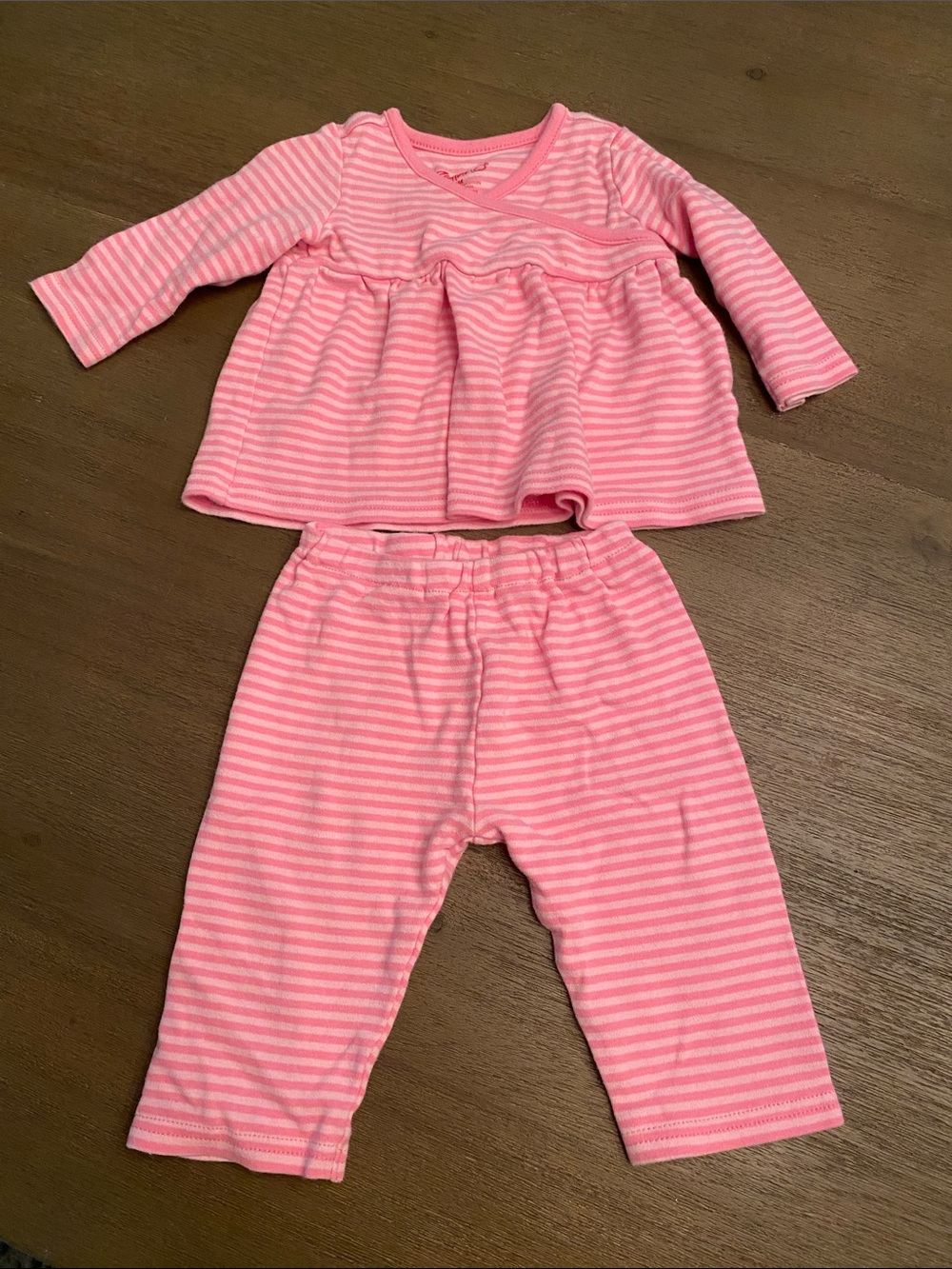 Zutano Pink and White Striped Baby Set